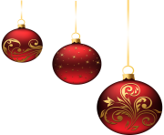 Christmas Red Balls Ornaments PNG min